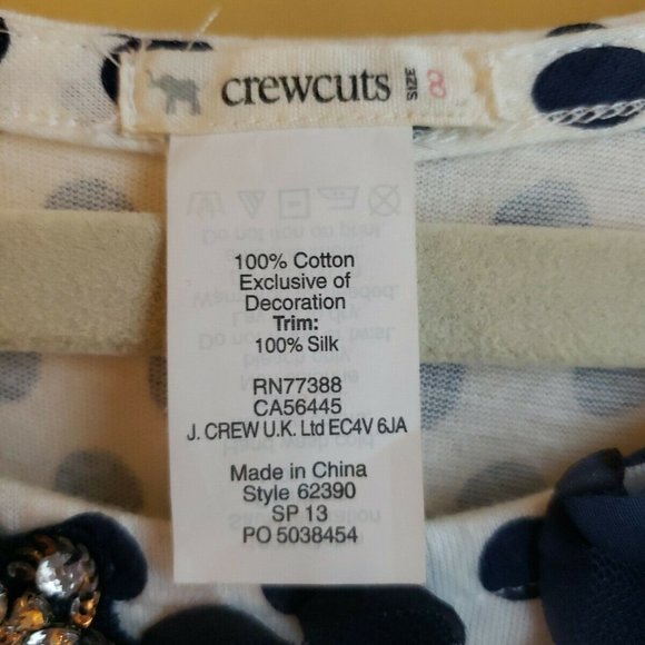 EUC JCREW CREWCUTS SZ 8 NAVY BLUE POLKA DOT DRESS - Picture 6 of 6